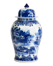 12x22 Porcelain Mountain Pagoda Temple Jar With Lid | Home | Marshalls | Marshalls