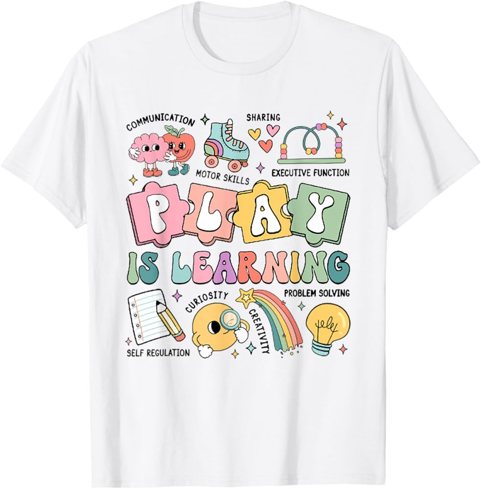 Retro Play Is Learning Kindergarten Teacher Team Women T-Shirt | Amazon (US)