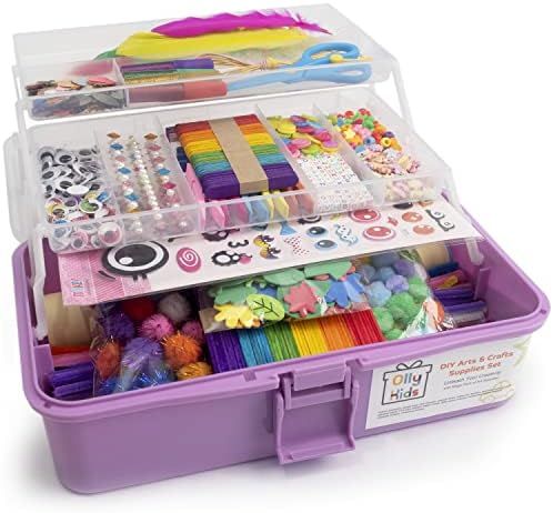 Amazon.com: Olly Kids Arts and Crafts Supplies Set- 1000+ Pieces Giftable Craft Box for Kids: DIY... | Amazon (US)