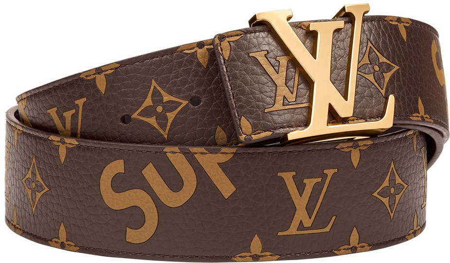 Men's Louis Vuitton x Supreme Initiales Belt 40 MM Monogram Brown Gold | StockX