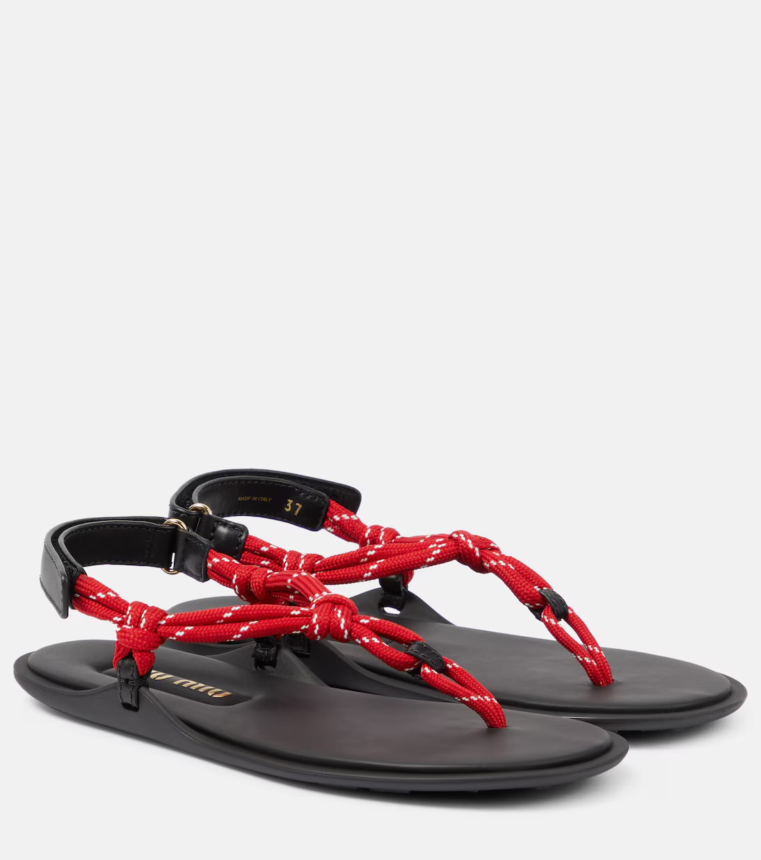 Riviere leather-trimmed thong sandals | Mytheresa (UK)