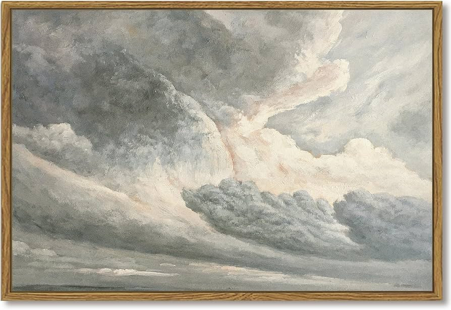 SHENIFY Landscape Framed Canvas Wall Art 24x36in Large Vintage Classical Clouds in the Sky Prints... | Amazon (US)