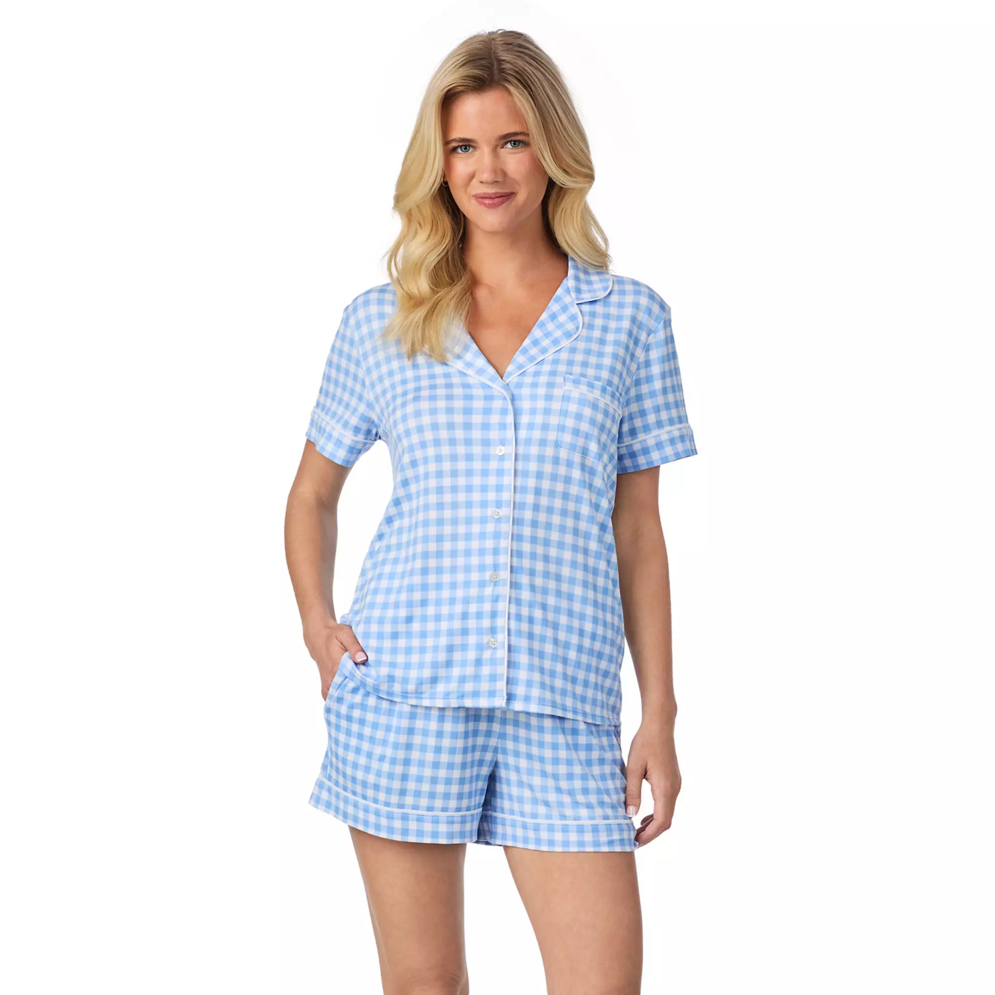 Women's Draper James 2-pc. Cozy Short Sleeve Notch Pajama Top & Pajama Shorts Set | Kohl's