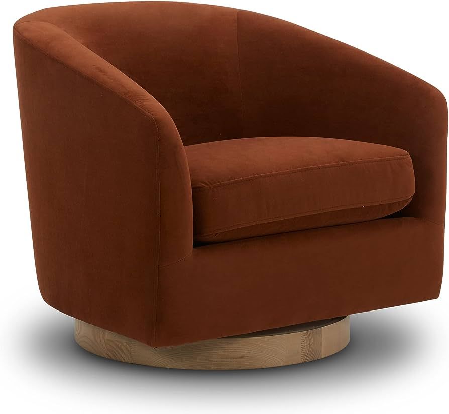 CHITA Swivel Velvet Accent Chair Armchair, Round Barrel Chair in Fabric for Living Room Bedroom,B... | Amazon (US)