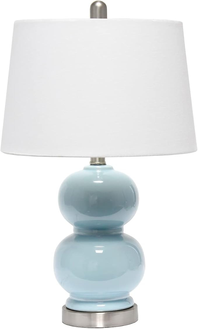 Elegant Designs LT2100-LTB Stacked Stone Double Gourd Ceramic Lamp, Light Blue | Amazon (US)