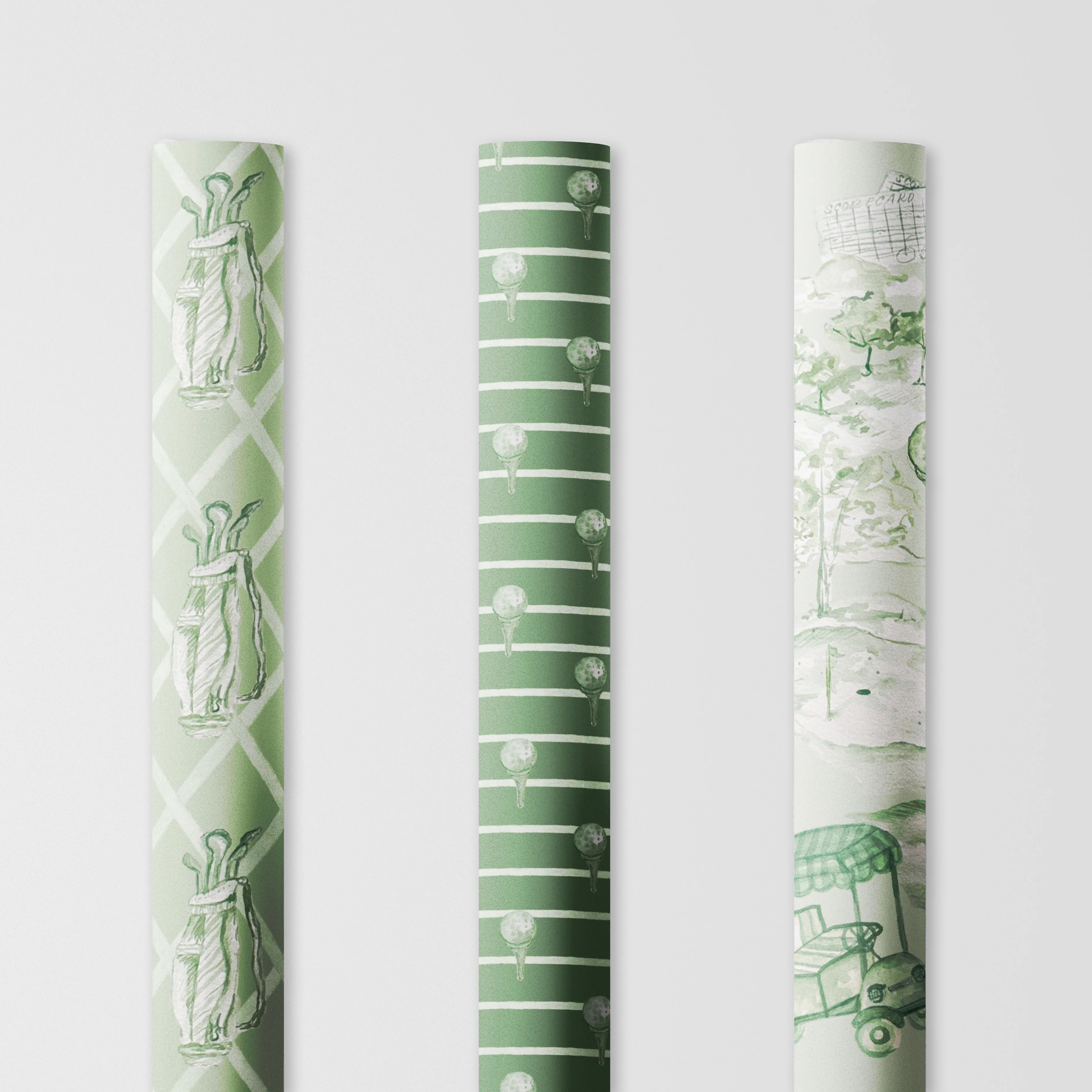 Golf Wrapping Paper - Hand-Painted Watercolor Designs - Match South | Match South