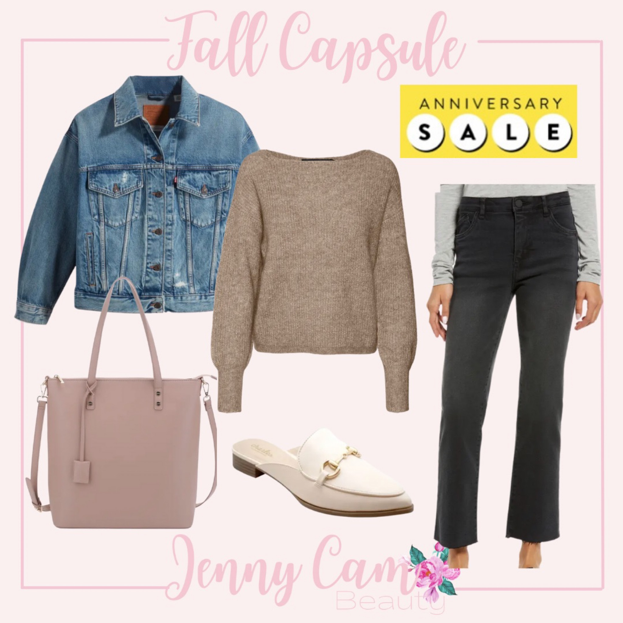 #nsale fall capsule wardrobe brown sweater black pants mules denim jacket

#LTKxNSale #LTKsalealert #LTKstyletip