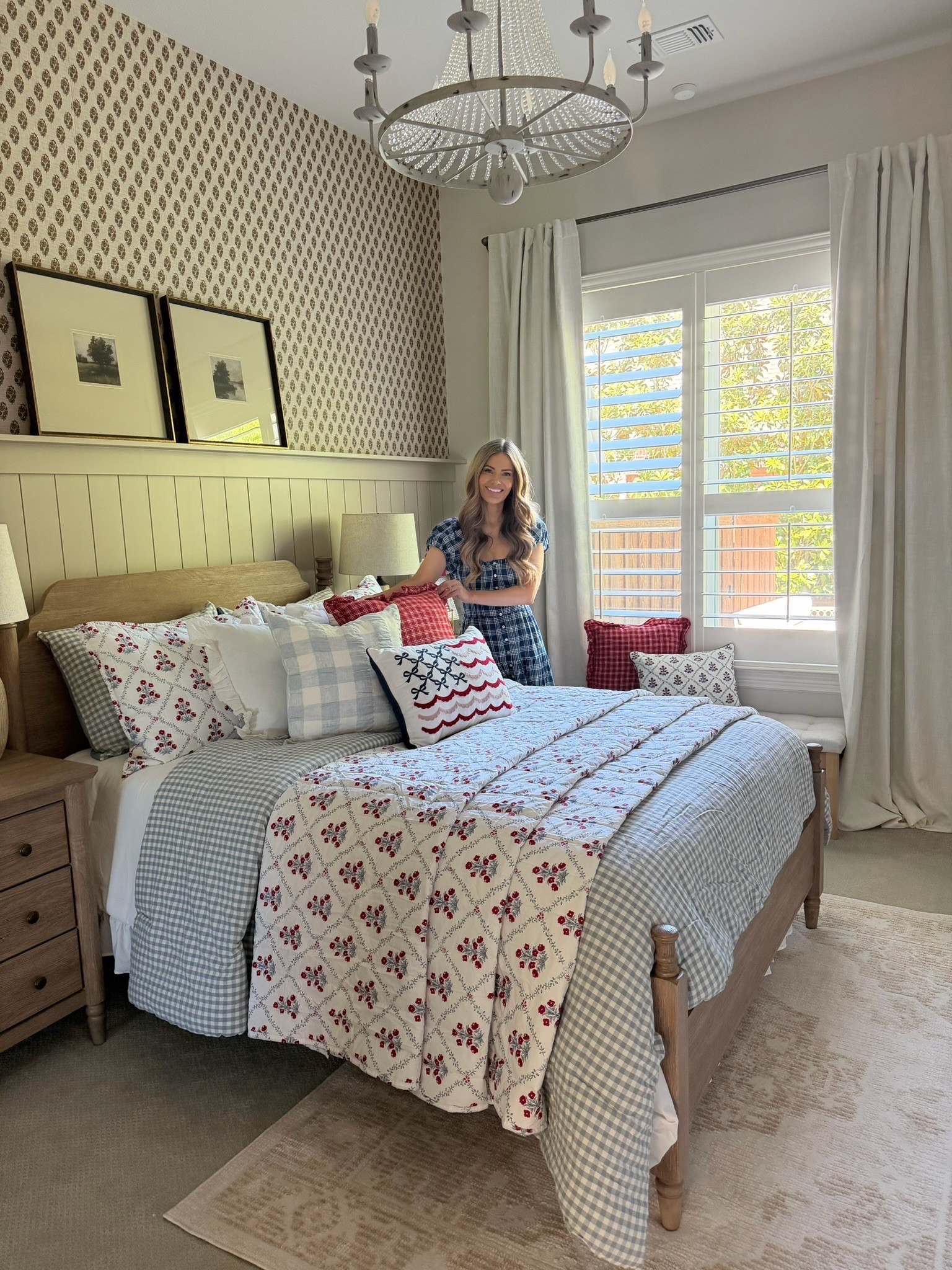 The bedding from our summer collection is looking PERFECT in our back bedroom, and paired with our gingham comforter 😍

#LTKSeasonal #LTKHome