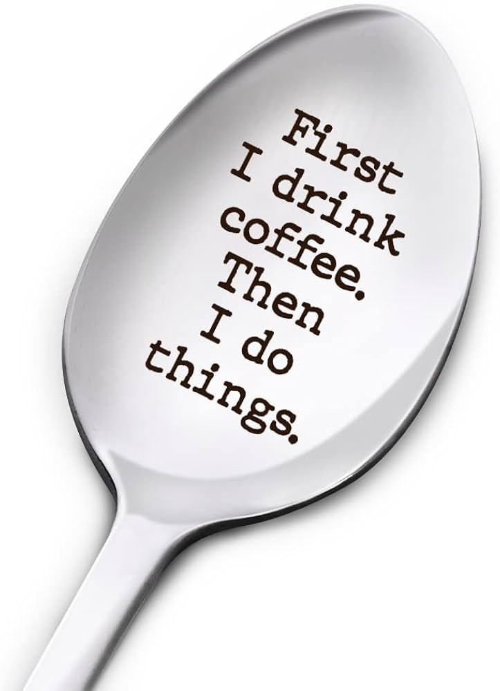 Funny Coffee Lover Spoon Gifts for Women Men, First I Drink Coffee, Birthday Thanksgiving Christm... | Amazon (US)