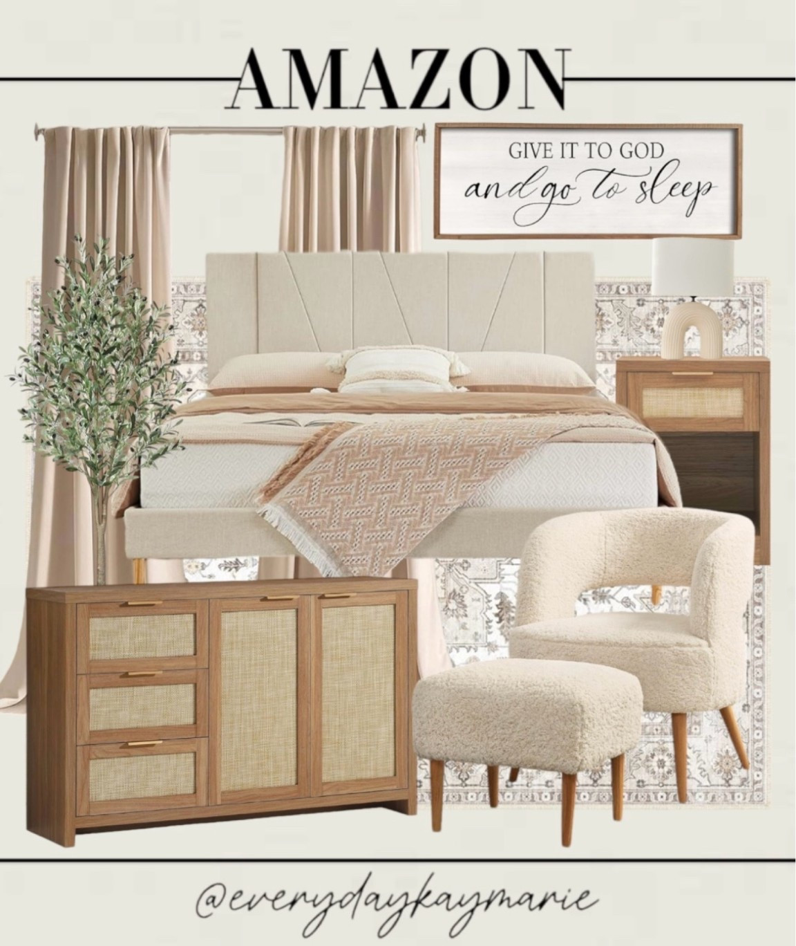 Neutral bedroom 🤍🤎

Wall decor, headboard, area rug, nightstand, side table, buffet cabinet, Faux tree, curtains, chair with ottoman, table lamp 

#LTKHome #LTKOver40 #LTKStyleTip