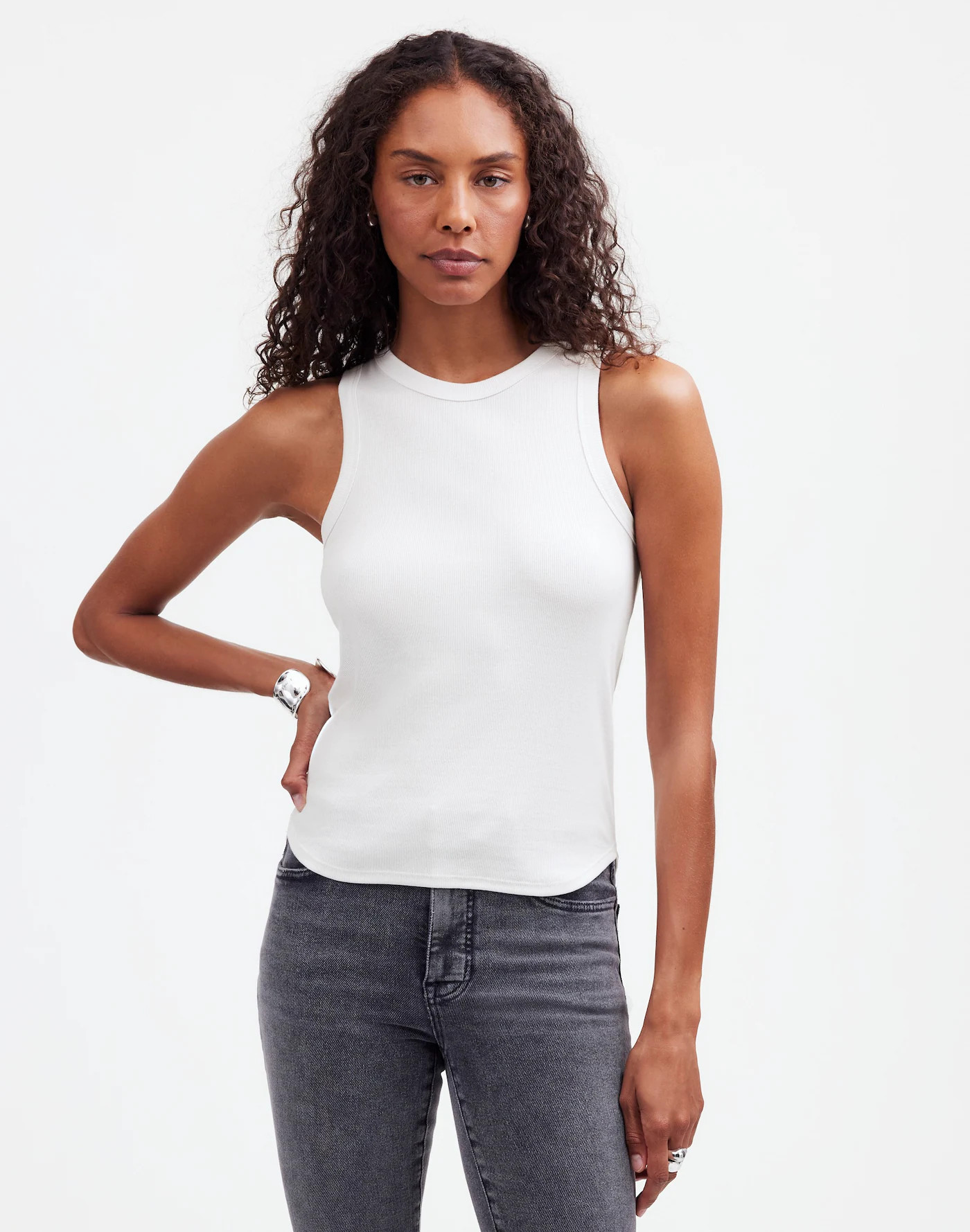 (Re)generative Cotton Ribbed Cutaway Tank | Madewell | Madewell