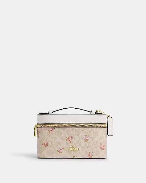 Cosmetic Case In Signature Canvas With Floral Print | Coach Outlet US