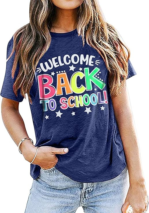 MNLYBABY First Day of School Shirt for Teachers Women Teachers Life Shirts Back to School Tee Top... | Amazon (US)