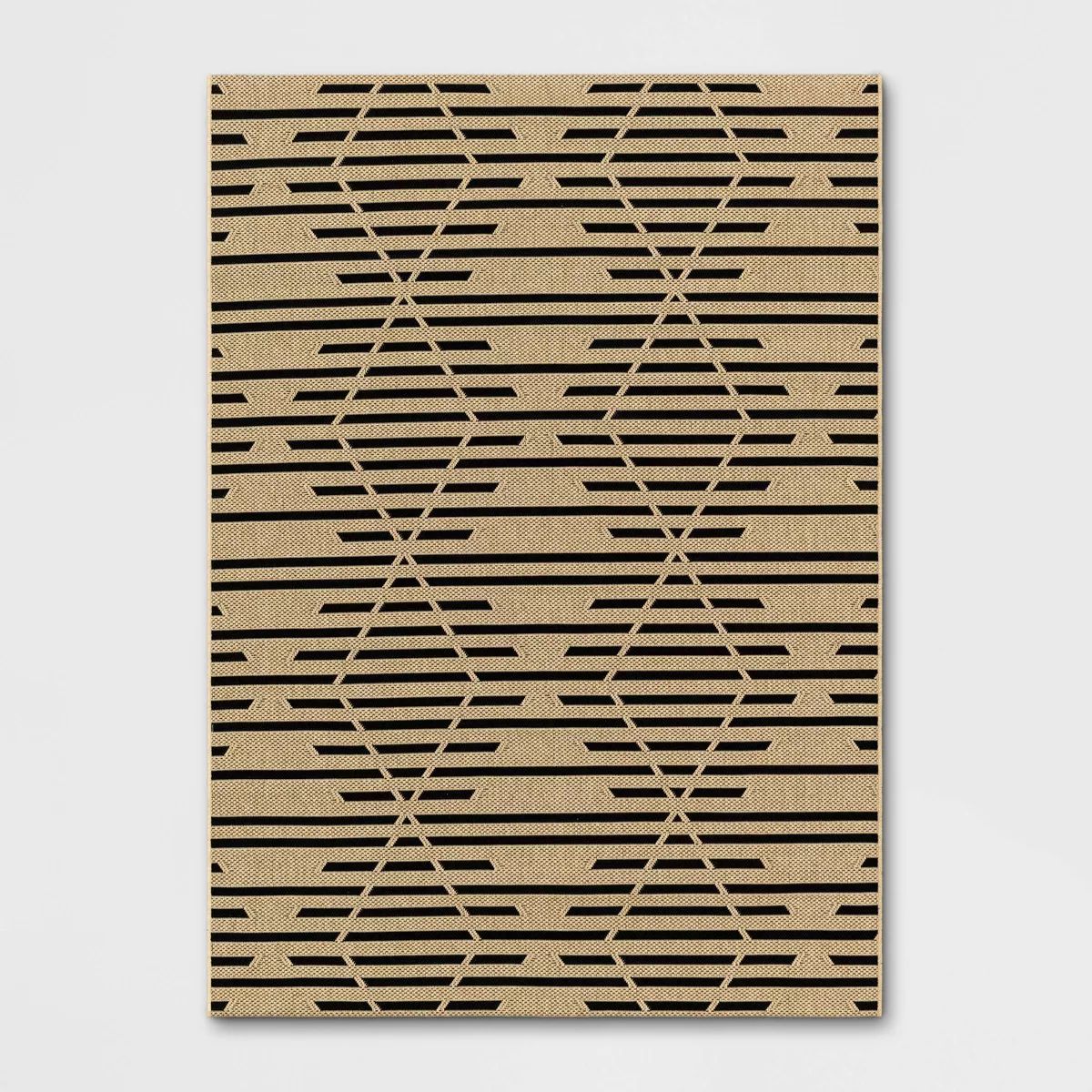 Grace Broken Geometrical Indoor Outdoor Rug Black/Tan - Threshold™ | Target