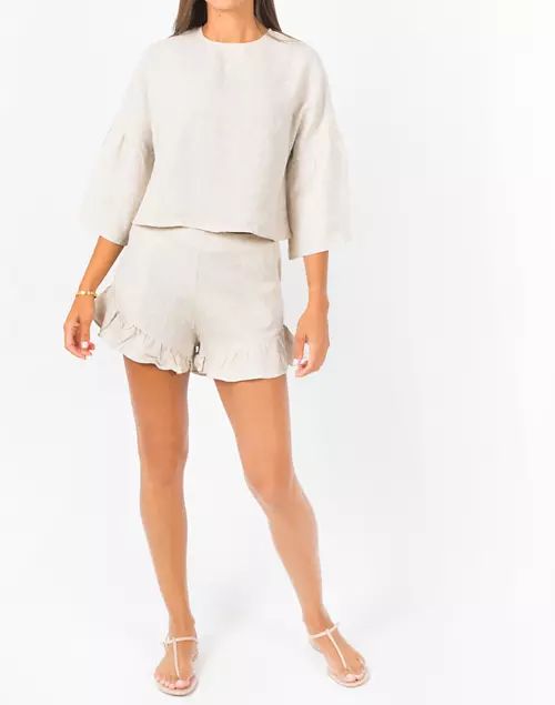 Lanhtropy Linen Palma Ruffle Shorts | Madewell