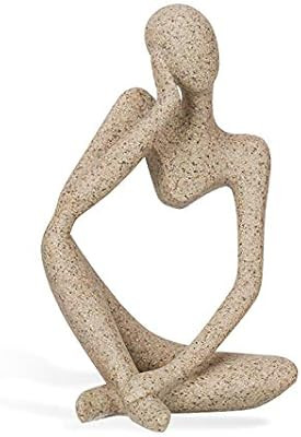Ozzptuu Sandstone Resin Thinker Style Abstract Sculpture Statue Collectible Figurines Home Office... | Amazon (US)