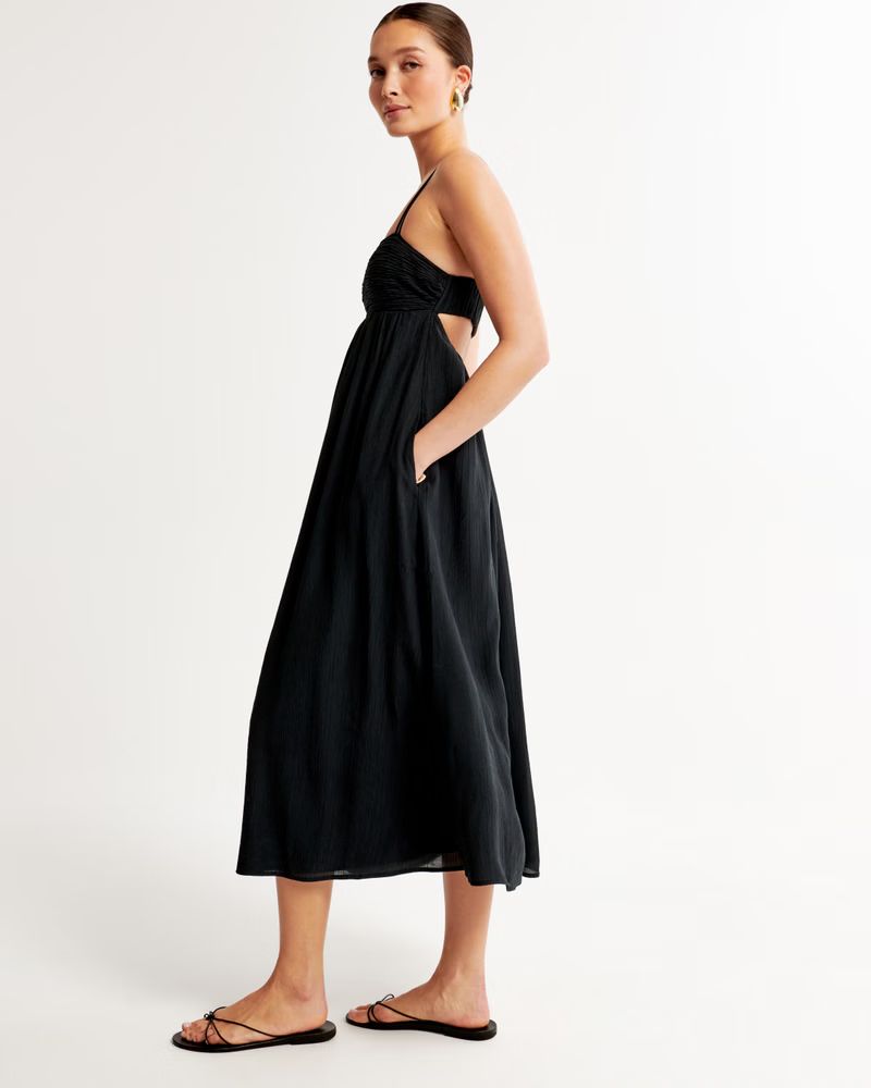 Crinkle Textured Maxi Dress | Abercrombie & Fitch (US)