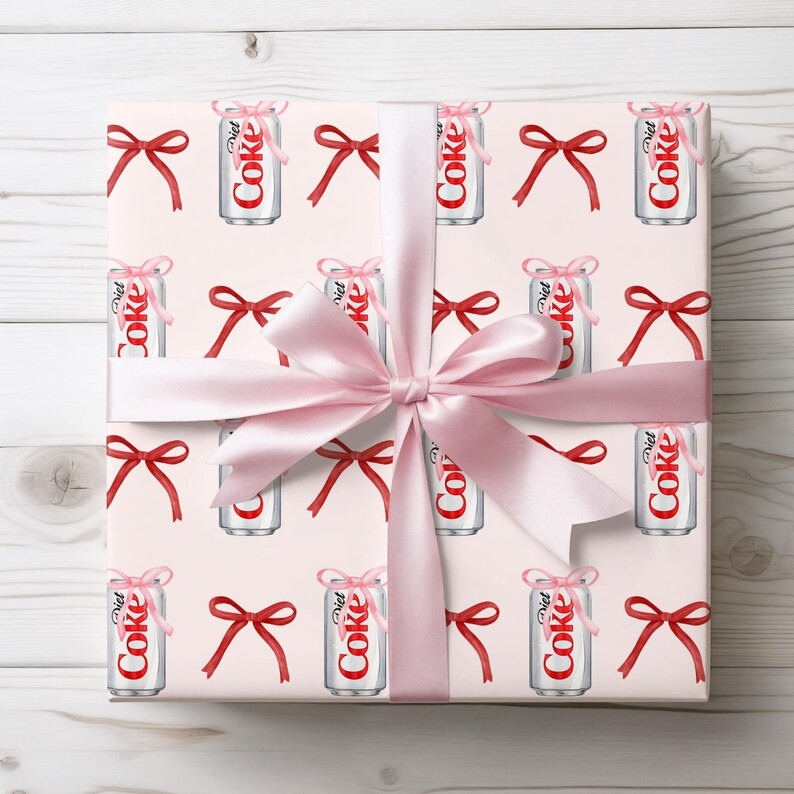 Diet Coke Wrapping Paper, Diet Coke Gift Wrap, Diet Coke Gifts, Diet Coke Christmas Gift, Diet Co... | Etsy (US)