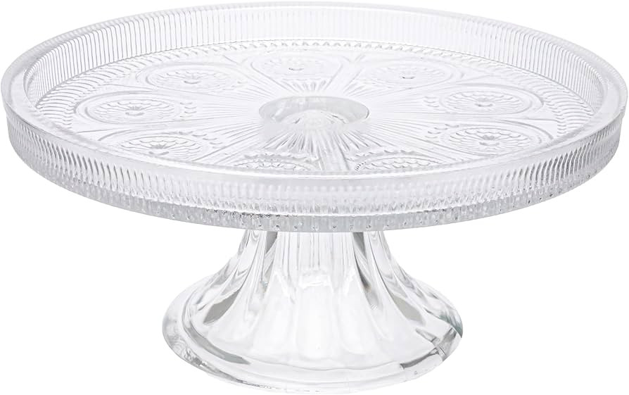 Boston International Vintage-Inspired Glass Cake Stand Round Pedestal for Desserts Cupcakes & Pie... | Amazon (US)