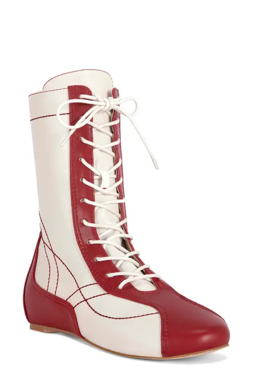AZALEA WANG Passer Boxing Boot in Red at Nordstrom, Size 7.5 | Nordstrom