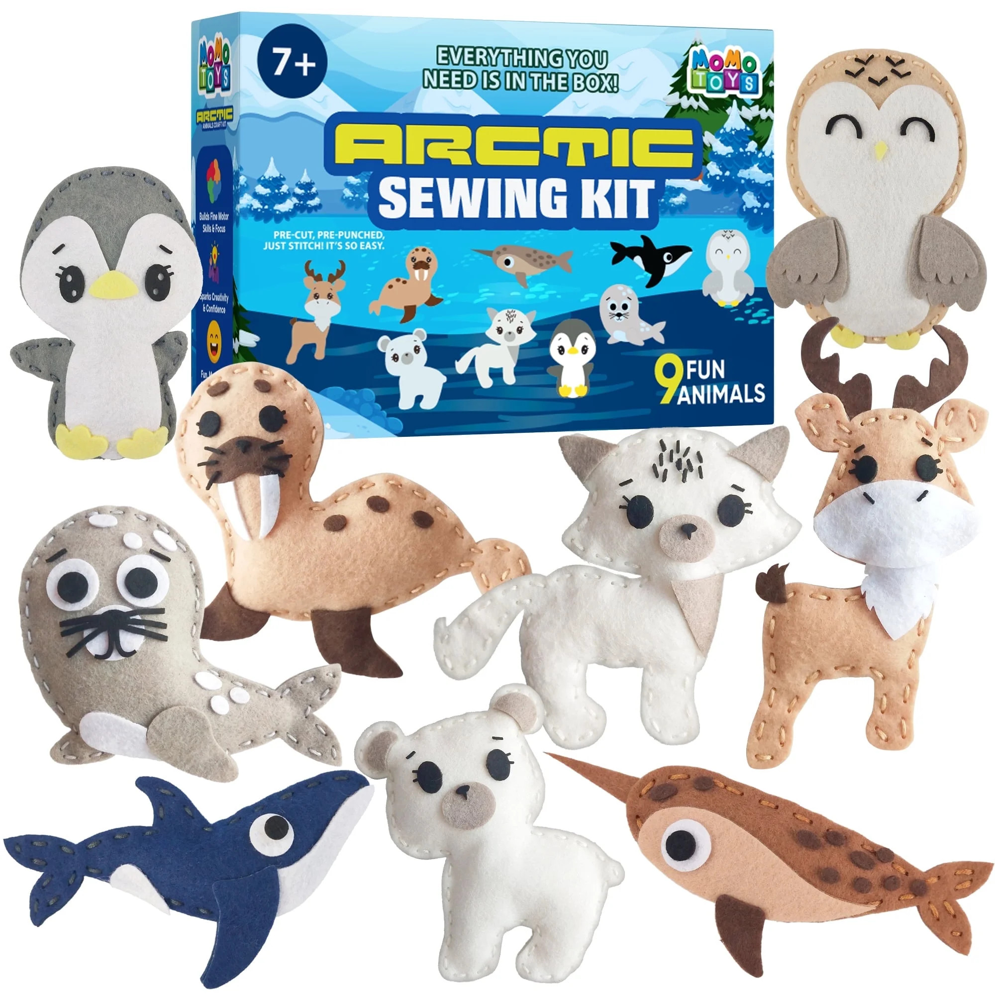 MOMOTOYS Sewing Kit Toys, DIY Arctic Animal Plush Craft Supplies for all | Walmart (US)