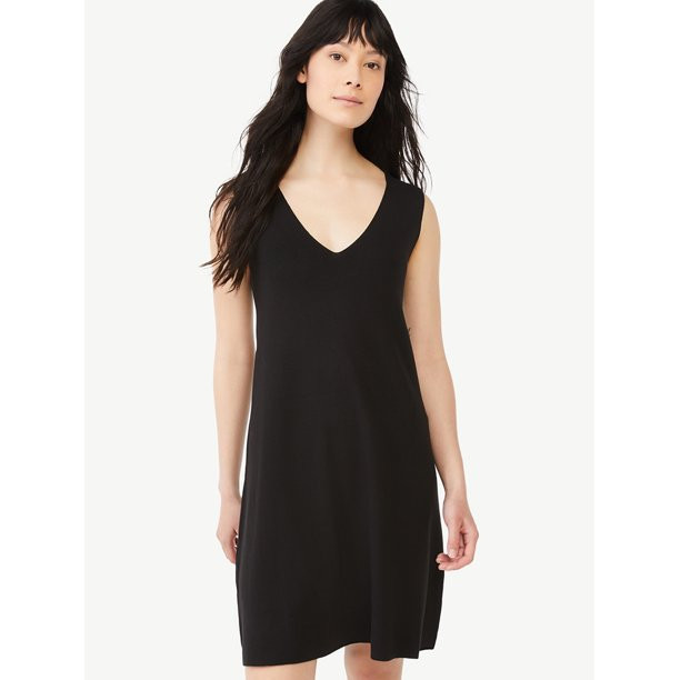 Free Assembly Sleeveless V-Neck Swing Dress | Walmart (US)