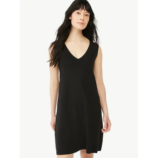 Free Assembly Sleeveless V-Neck Swing Dress | Walmart (US)