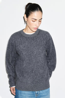 Dion Brushed Wool Jumper, GREY MARL / XS | ALIGNE UK & EU