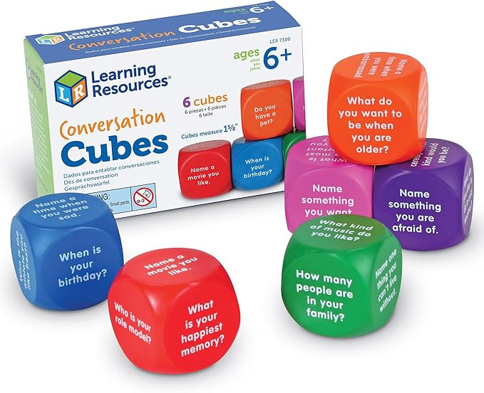 Learning Resources Conversation Cubes - 6 Pieces, Ages 6+ Foam Cubes for Social Emotional Learnin... | Amazon (US)