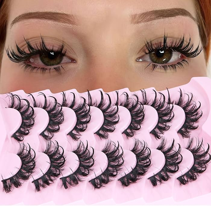 Lashes Wispy False Eyelashes Natural Fairy Fake Eyelashes Cat Eye Lashes Mink Long Strip Eyelashe... | Amazon (US)