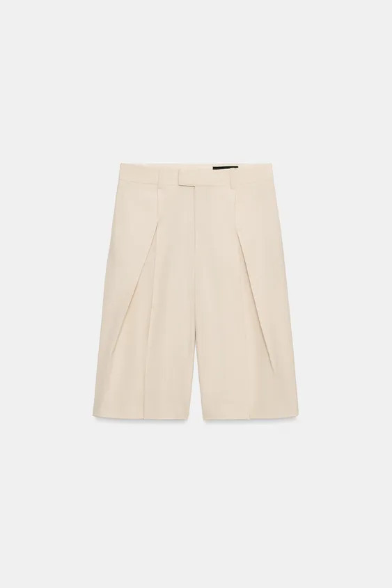 BERMUDASHORTS MIT ZIERFALTEN UND WOLLE ZW COLLECTION LIMITED EDITION | Zara US