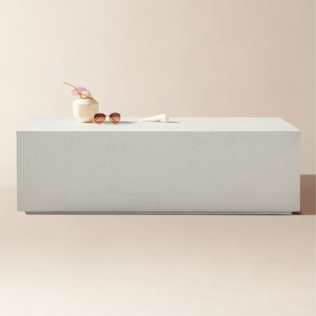Ivory 48"" Concrete Indoor/Outdoor Coffee Table | CB2