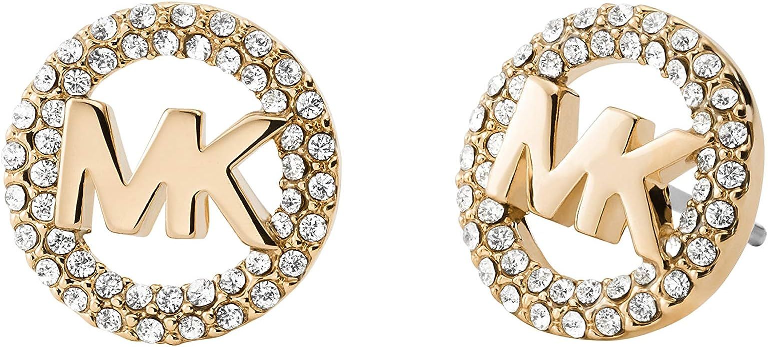 Michael Kors Women's MK Logo Gold-Tone Brass Stud Earrings (Model: MKJ7322710) | Amazon (US)