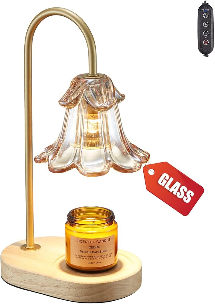 Keymit Candle Warmer Lamp with Timer for Jar Candles, Glass Gold Modern Electric Dimmable Wax Mel... | Amazon (US)
