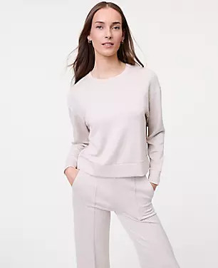 Weekend Collection Crew Neck Sweatshirt in CloudPlush | Ann Taylor