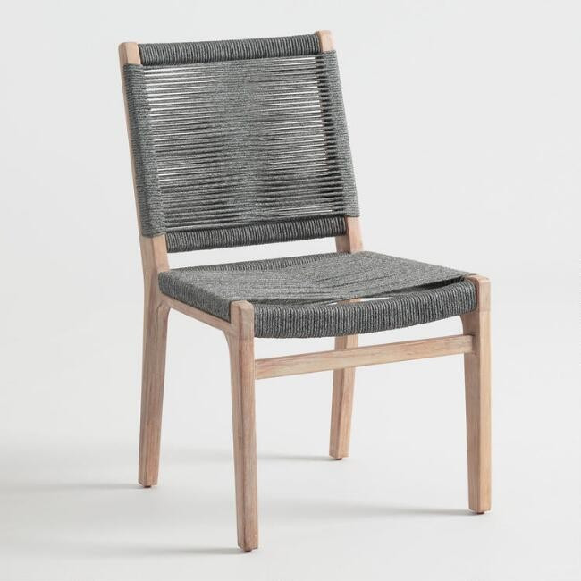Gray Nautical Rope Rapallo Outdoor Dining Chairs Set Of 2 | World Market