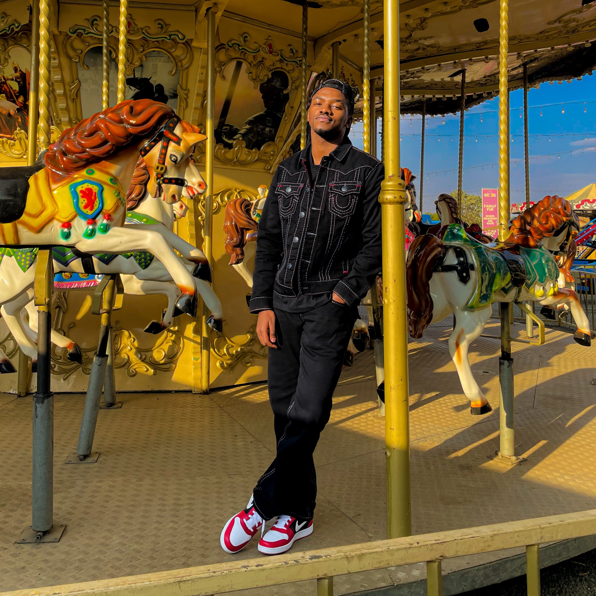 True Religion Drip 💯🎠
This black denim-on-denim look is a statement, and True Religion does it best! The red stitching, the fit, the quality—everything about these jeans and denim jacket is next level. Paired with a sleek Truey trucker cap, it’s giving effortless cool.

Denim lovers, this is your sign to upgrade your wardrobe! Tap to shop and elevate your street style today. 🔥 
Sizes: Medium jacket & 32 jeans
#TrueReligion #DenimOnDenim #LTKmens #MensStyle #StreetwearFashion 

#LTKSeasonal #LTKMens #LTKSaleAlert