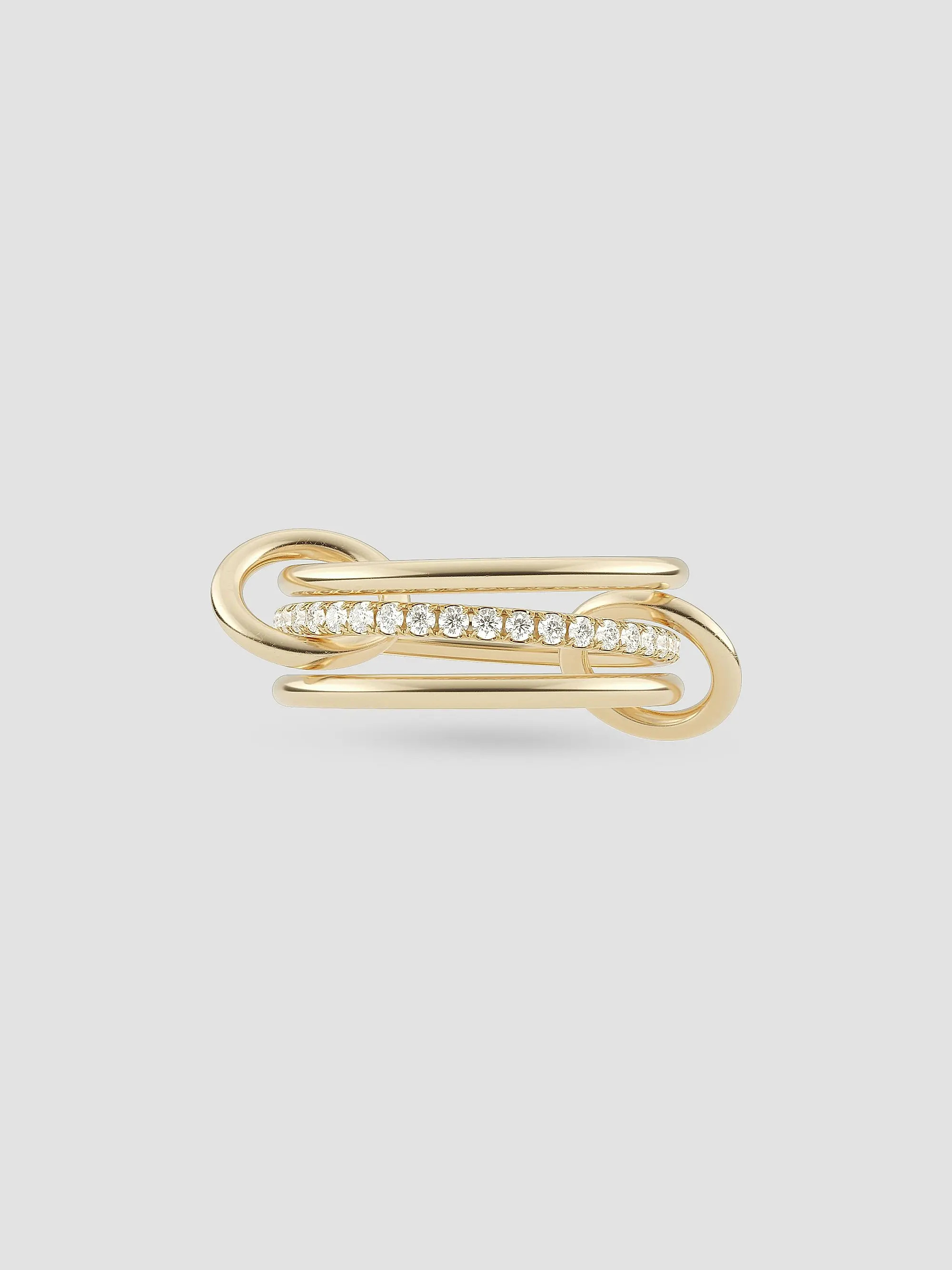 18K Yellow Gold & Diamond 3-Link Ring | Saks Fifth Avenue
