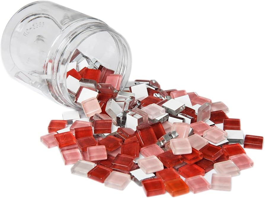 200pcs/ 500pcs Mosaic Tiles for Crafts，0.4 * 0.4 Inch Square Crystal Mosaic Glass Tiles for Han... | Amazon (US)