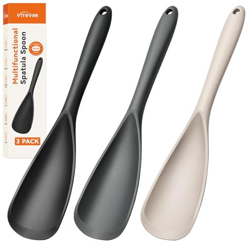 3 PACK Silicone Cooking Spatula & Spoon for Nonstick Cookware, BPA-Free | Amazon (US)