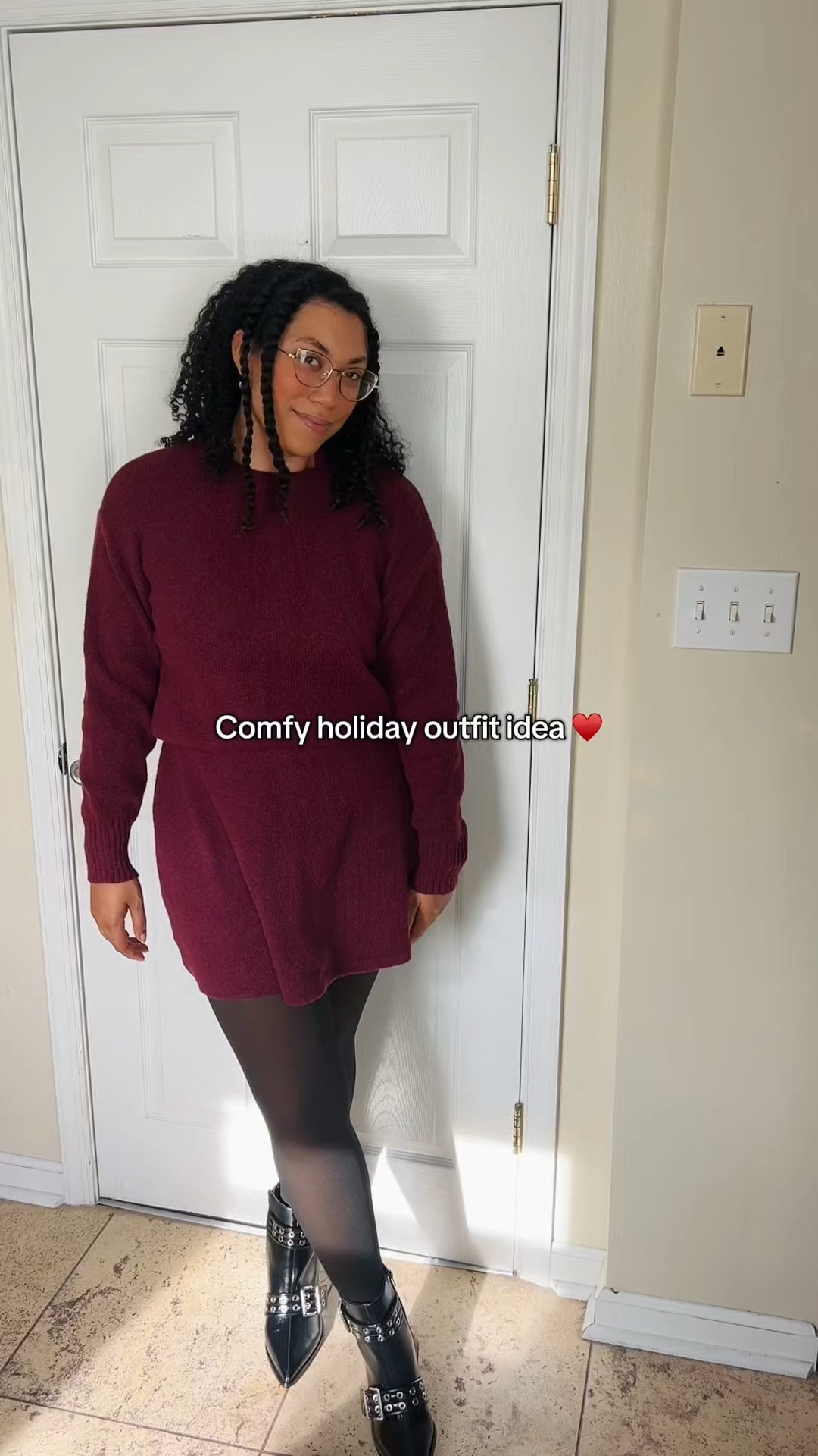 A cute and comfortable outfit for the holidays! fleece lined tights are game changing✨

I got this on TT shop btw, search: Women 2 Piece Outfits Long
Sleeve Sweater Top Mini Skirt Sets

Holiday film classy travel outfit, its Christmas season, comfy, sweater set outfits, red outfits

 #holidayfit #itschristmasseason #lifestyle #ootd #holidayoutfit #winterfashion #thanksgiving #midsizefashion #midsize 

#LTKFindsUnder50 #LTKMidsize #LTKFindsUnder100