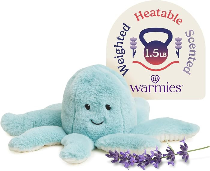warmies Microwavable & Weighted Stuffed Animals, Octopus - Heated Stuffed Animal Plushie for Warm... | Amazon (US)