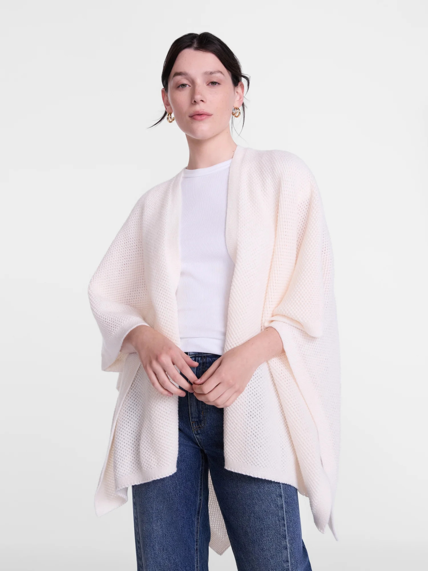 Scenario Women's Textured Knit Ruana | Walmart (US)
