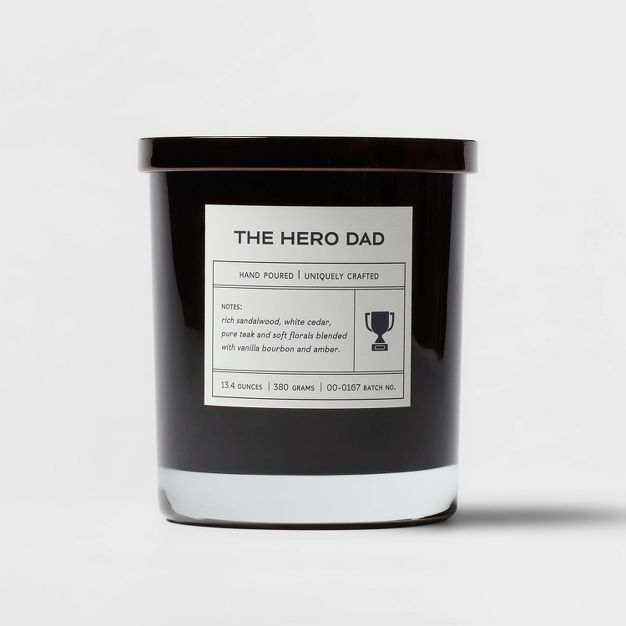 13oz The Hero Dad Beveled Edge Cylinder with Metal Lid Black - Threshold™ | Target