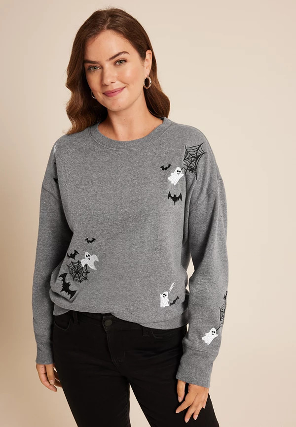 Halloween Embroidered Relaxed Fit Sweatshirt | Maurices