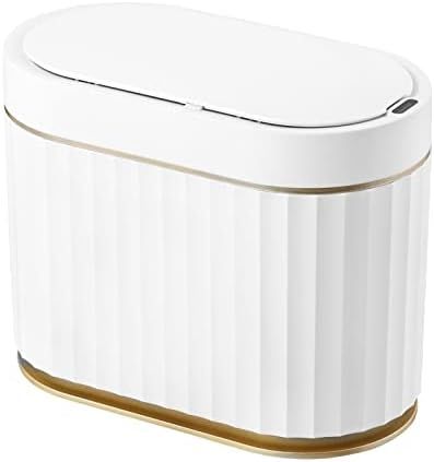 Mini Trash Can with Lid- ELPHECO Small Desktop Trash Can with Lid, 1.3 Gallon Countertop Automatic G | Amazon (US)