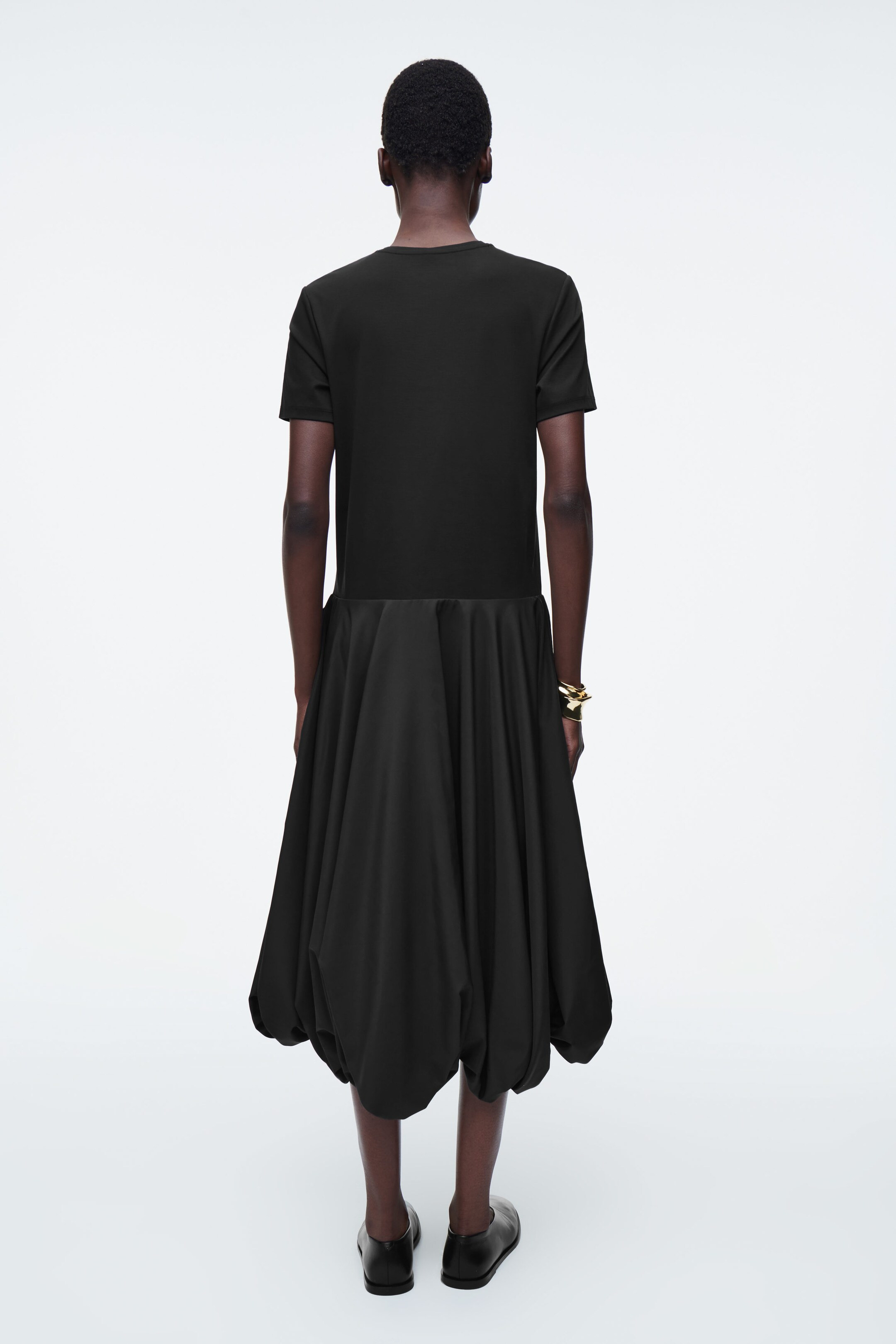 BALLOON-HEM T-SHIRT DRESS - BLACK | COS UK