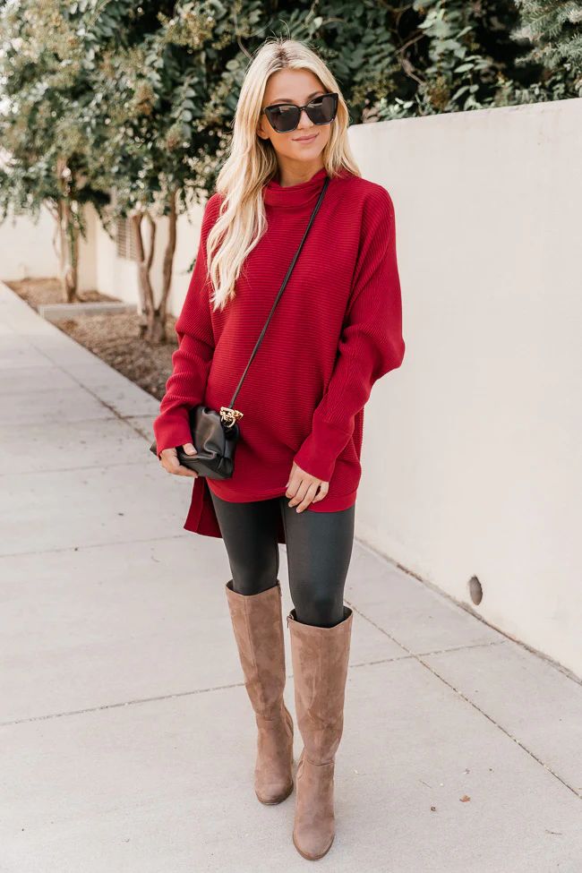 Destined For Success Red Sweater | The Pink Lily Boutique