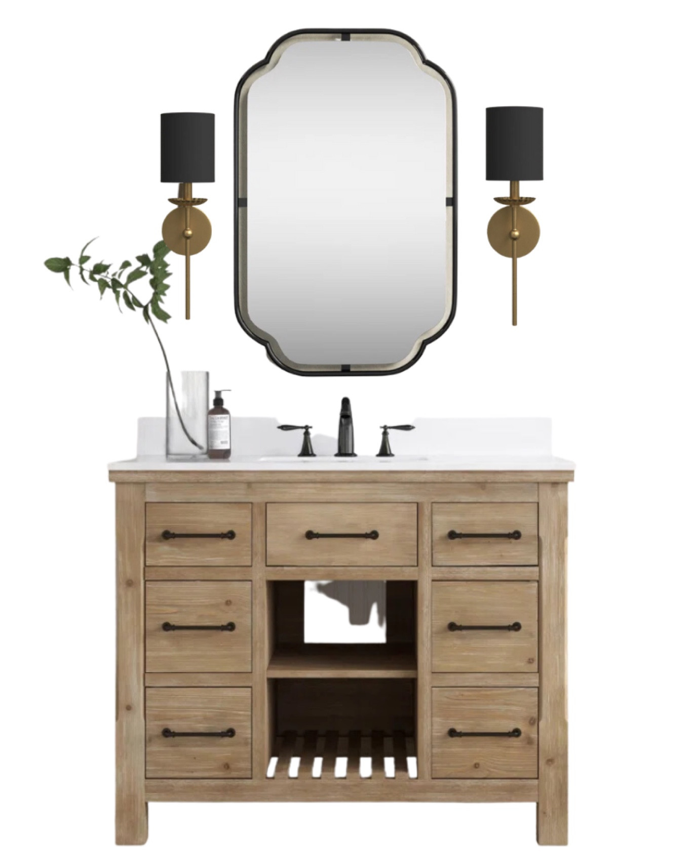 Bathroom vanity mirror and light sconces 

#LTKhome