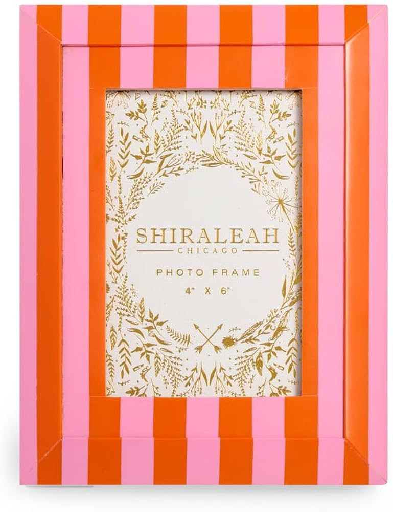 Viva 4" x 6" Striped Bevel Picture Frame, Orange | Amazon (US)
